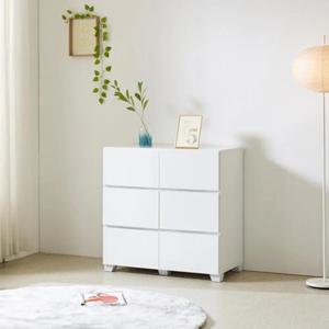 심플한 화이트 다리 넉넉한 수납 6칸 서랍형 옷장 800 예쁜 디자인 정리