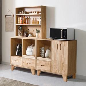 모던 인테리어 고무나무 원목 슬라이드 밥솥 수납장 홈카페 렌지대 견고한