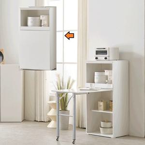 원룸 자취방 활용좋은 접이식식탁 렌지수납장(1150 화이트)