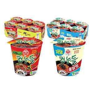 오뚜기컵누들 불닭맛 42g x 6개입 + 열라면 35g x 6개입 컵라면