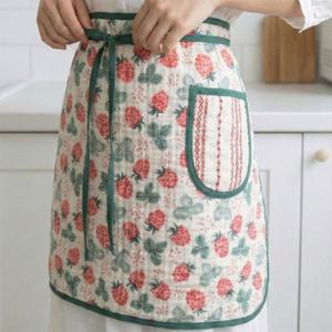 국내생산 핸드메이드 양면 딸기 앞치마 2종 코튼 허리앞치마 주방앞치마