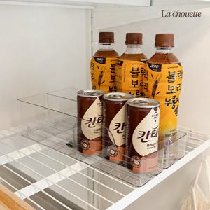 자동 깔끔 냉장고정리 음료수 디스펜서 투명 슬라이드 이지 정리 트레이