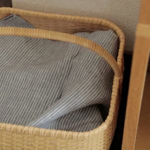 린넨 키친 클로스  grey white stripe