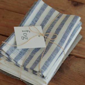 린넨 키친 클로스 white blue stripe