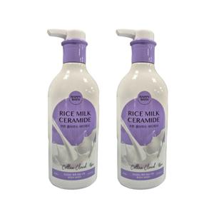 해피바스 라이스밀크 세라마이드 바디워시 650gx2개 코튼클라우드 대용량 고보습 퍼퓸 바디