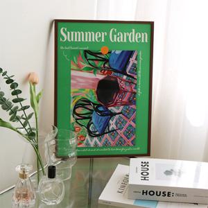 여름정원 싱그러운 유화 빈티지 포스터액자 (A4,A3,A2)