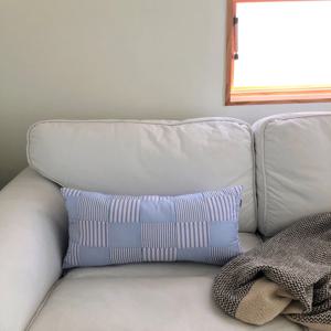 스카이블루 패치워크 쿠션 50x30 patchwork