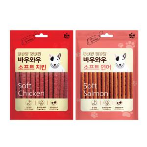 4개 set 소프트 치킨/연어 150g, 부드러운 스틱 육포 져키 강아지간식