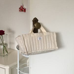 샌디 누빔 손잡이 수납바구니 다용도 휴지케이스 화장품 귀저귀 수건 소품 보관