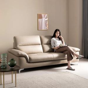 쿠시 플러스 3인 천연면피 소가죽소파 7colors