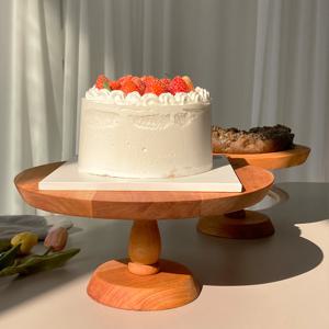 프리미엄 우드 케이크 스탠드 마호가니 3size