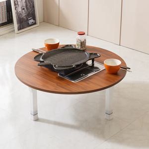 원형 불판 테이블 고기 가스버너 접이식 식탁