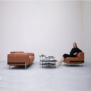 알렉스 천연가죽 브라운 모듈 소파 세미아닐린, 인용 쇼파 카멜브라운, 1인용