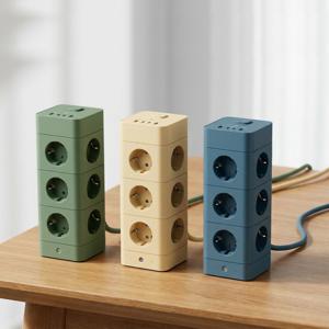 MT10  수직 타워형 납작 고용량멀티탭 USB C타입 고속충전기 PD 20W