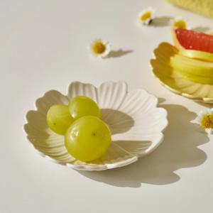 L 꽃바람둥둥 꽃모양 미니접시D10 크림