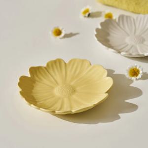 L 꽃바람둥둥 꽃모양 미니접시D10 옐로