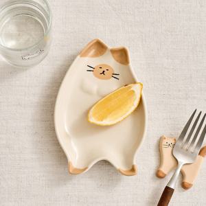 L 우리집뚱냥이 형태 앞접시 L10 치즈냥