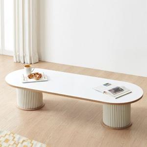 소파앞 갤러리느낌 텝바보드 프레임 라운드낮은테이블(1700 2색)