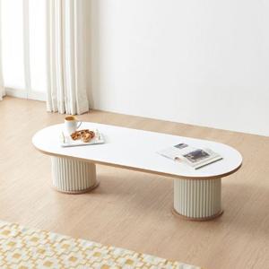 예쁜좌식카페 라운드견고한 상판 템바보드테이블(1300 2색)