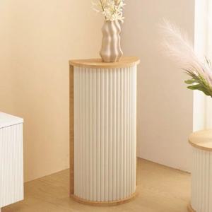 우드화이트 거실한켠 화분 소품장식 반달템바보드 콘솔선반 380