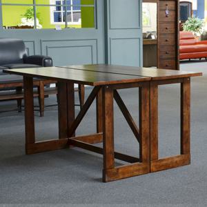 엔틱수입가구 원목 브라운 상판 접이식 확장형 콘솔테이블 436-825