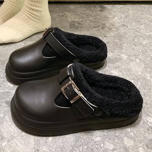겨울 방한 털슬리퍼 여성 실내 실외겸용 발편한 방수 슬리퍼 미끄럼방지 사무실