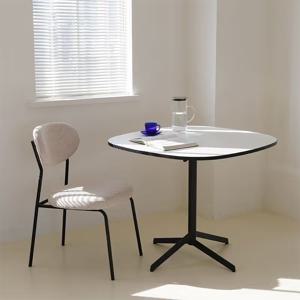 [리퍼]HPL 화이트 블랙엣지 둥근사각 카페 테이블 2인용 4인용 식탁