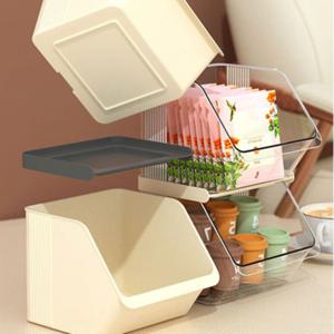 커피캡슐 스낵 쿠키 탕비실 투명 정리함 티백 정리대 보관함 적재 수납함 2단