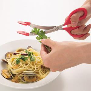 일본 레드 집게 겸용 분리형 다용도 주방가위