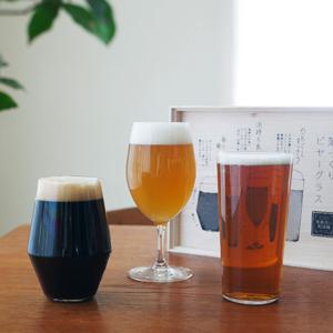 도요사사키 우스라이 비어글라스 3개세트 (나무상자구성)