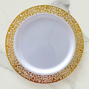 엔틱 골드 접시 18cm 8P 카페 감성 앞접시 일회용 플라스틱