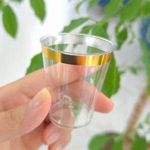 플라스틱 다회용 골드라인 소주잔 10P