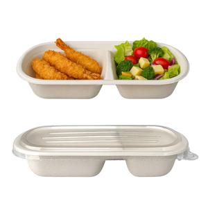 크라프트 직사각 2구 나눔 포장용기세트 750ml  20세트