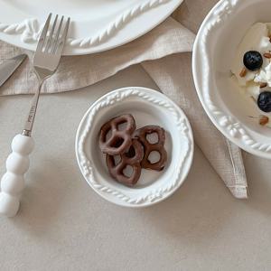 메종 리본 미니 도자기 접시 플레이트 2개 세트