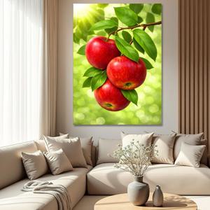 부자되는 행운 빨간사과 나무 캔버스 액자 거실 풍수 인테리어 그림 액자