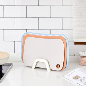 칼집이 잘 나지 않는TPU 체커보드 양면도마 4P세트(홀더) 블/피/그