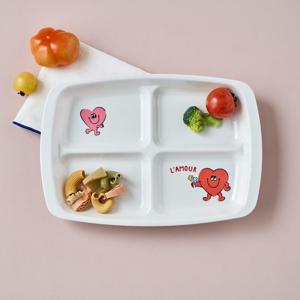 러브투게더 멜라민 4칸 나눔접시 러브
