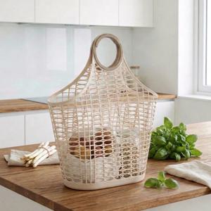 말랑말랑 레트로 미니 옛날 시장 바구니 마트 플라스틱 장바구니 대형