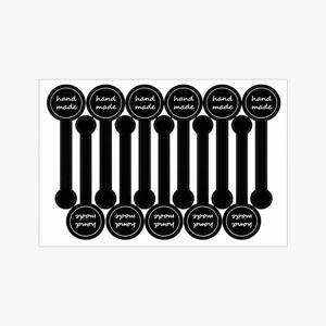 핸드메이드 봉인 씰 블랙스티커 200매