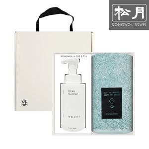 블랙라벨 200g 항균 세면타올 1매 + 생활공작소 핸드워시500ml 선물세트 답례품