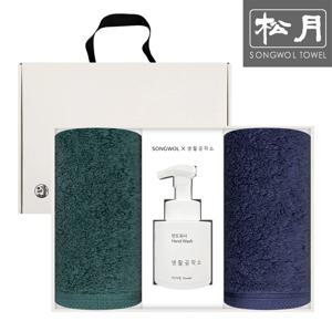 40수 포인트 세면타올 200g 2매 + 생활공작소 핸드워시250ml 선물세트 답례품