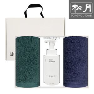 40수 포인트 세면타올 200g 2매 + 생활공작소 핸드워시500ml 선물세트 답례품
