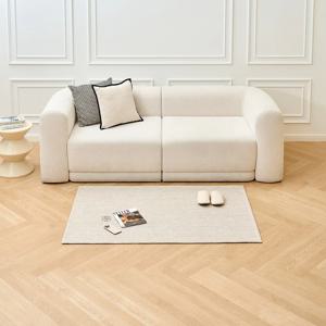 헤링본 사이잘룩 러그 베이지 100x150