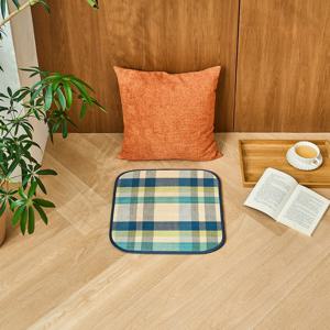 폭신한 대나무 방석 블루 체크 45x45