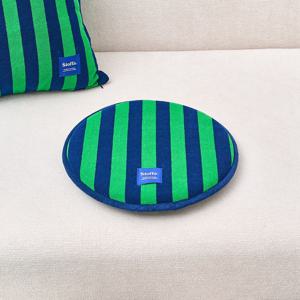 마켓 스트라이프 테리 원형방석 블루그린 D35