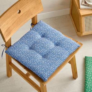 L 시원한 리플 식방석 40X40 들꽃 네이비