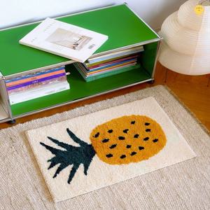 썬키스 파인애플 터프팅 발매트 포인트 미니 러그 3size_주방 욕실 침실