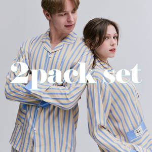 2PACK 데이무드 실크핏 성인 긴팔 파자마 간절기 잠옷 상하세트