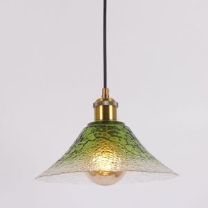애쉬 레일형 팬던트조명 그라데이션 그린유리 포인트램프