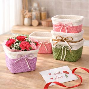 지사 리본 사각 미니 바구니 ( 어버이날 카네이션 꽃바구니 사탕 부활절 달걀 계란바스켓 )
